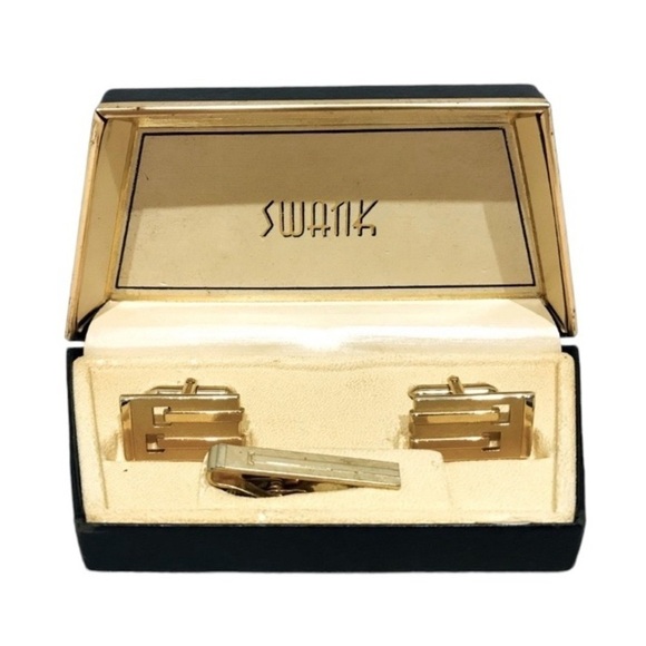 Vintage 1960’s Swank Cuff Links & Tie Bar Set (New in Original Box) - Picture 3 of 5